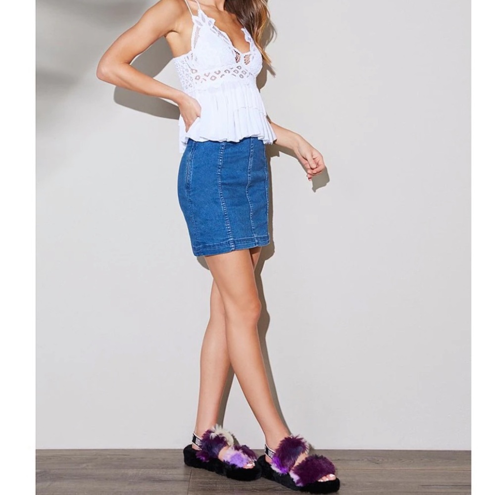Free People Mini Jean Skirt Size 6